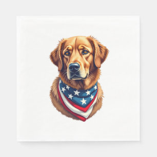 All American Golden Retriever Vintage Tee Napkin