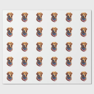 All American Golden Retriever Vintage Tee Wrapping Paper