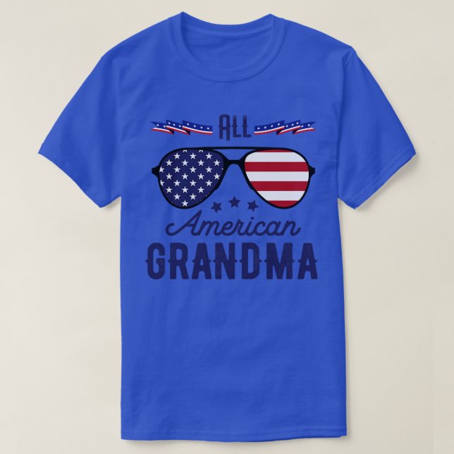 All American Grandma 4th Of July Sunglasses T-Shirt (Design Front)