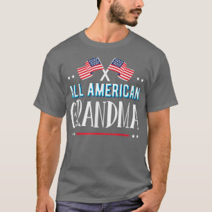 All American Grandma 4th Of July Women Girls USA F T-Shirt