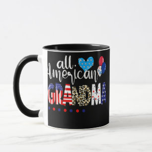 All American Grandma Balloons Leopard Funny 4th Mug