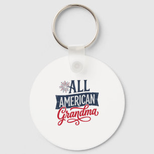 All American Grandma Patriotic Firework Design_1 Keychain