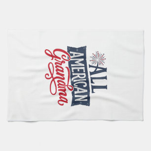 All American Grandma Patriotic Firework Design_1 Kitchen Towel