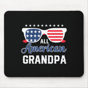 All American Grandpa 4th Of July Usa Sungles Mens Mouse Pad