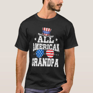 All American Grandpa men American Flag 4th of July T-Shirt
