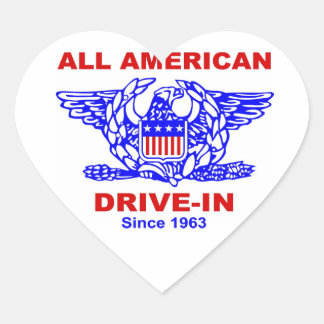 All American Hamburger Drive In HEART Heart Sticker