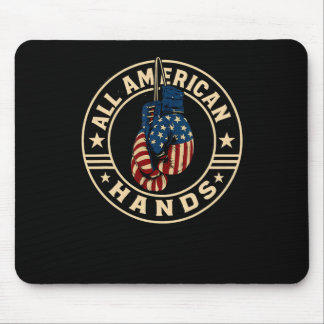 All American Hands Boxing Gloves Patriotic Usa Fla Mouse Pad