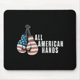 All American Hands Boxing Gloves Usa Flag Patrioti Mouse Pad