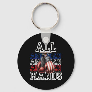 All American Hands Usa Flag Boxing Gloves Tee Keychain