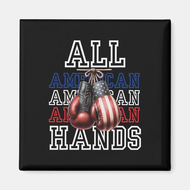 All American Hands Usa Flag Boxing Gloves Tee  Magnet (Front)