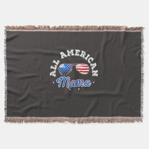All American Mama 4th Of July Family Throw Blanket