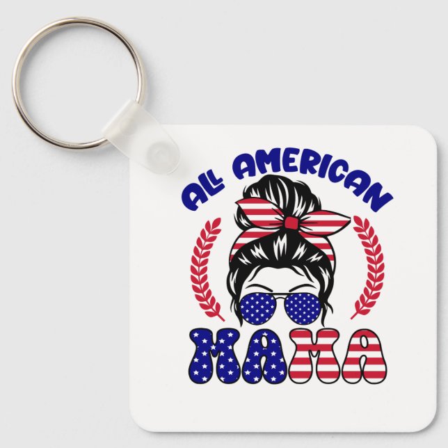 All American Mama  Keychain (Front)