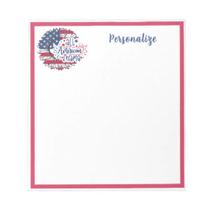 All American Mama US Flag Personalized Notepad