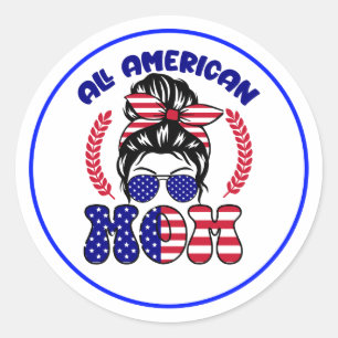 All American Mom-32169 Classic Round Sticker