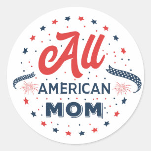 All American Mom Classic Round Sticker