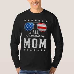 All American Mom Usa Flag Sunglasses 4th Of July M T-Shirt