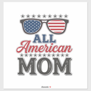 All American Mom Vintage Patriotic Shirt Design_1