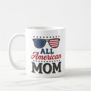All American Mom Vintage Patriotic Shirt Design_1 Coffee Mug