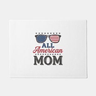 All American Mom Vintage Patriotic Shirt Design_1 Doormat
