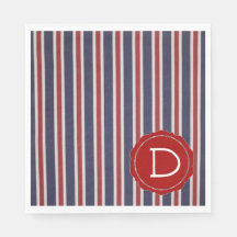 All-American Monogrammed Patriotic Striped Design