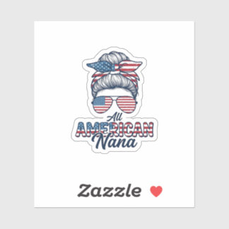 All American Nana Patriotic Messy Bun Vector Desig
