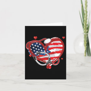 All American Nurse 4th Of July Patriotic Usa Flag  Card