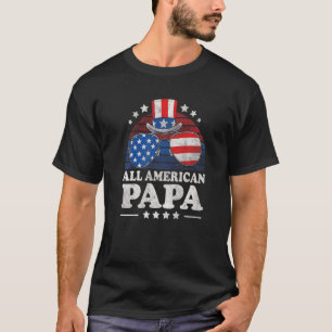 All American Papa 4th Of July Retro Sunglasses T-Shirt