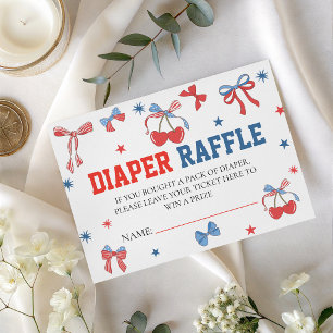All American Patriotic Diaper Raffle Ticket Enclosure Card
