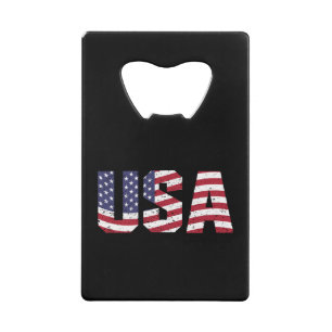 “All American” Patriotic USA Logo Credit Card Bottle Opener