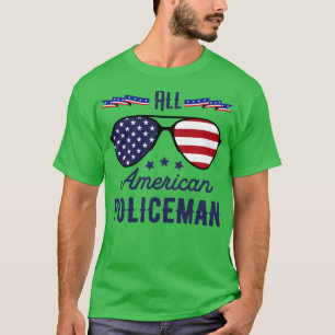 All American Policeman 4th Of July Sunglasses T-Shirt