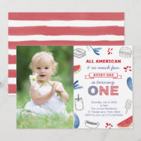 All-American Red White Blue 1st Birthday Party