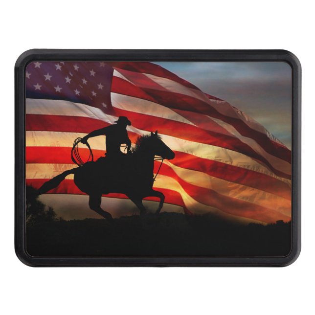 All American Roping Cowboy Trailer Hitch Cover (Front)