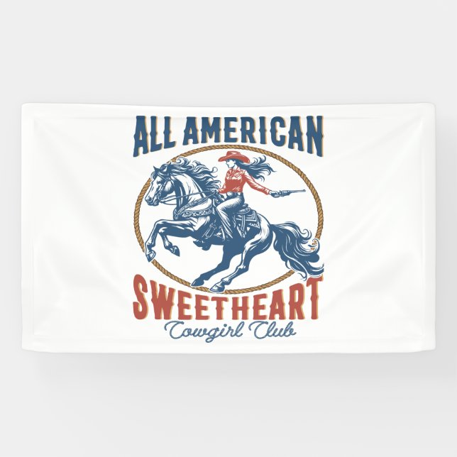 All American Sweetheart Cowgirl Banner (Horizontal)