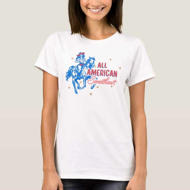 All American Sweetheart Cowgirl  T-Shirt (Front)