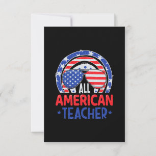 All American Teacher 4th Of July RSVP Card