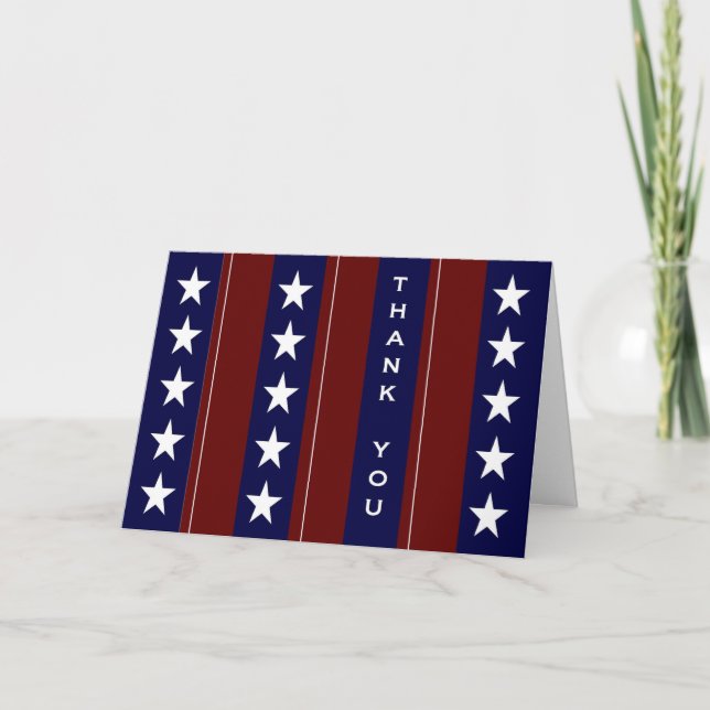 All American Thank You! - Stars & Stripes You Card (Front)
