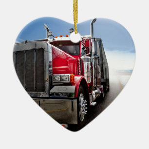 All American Trucker Ceramic Ornament