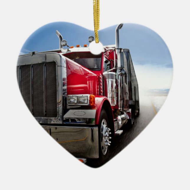 All American Trucker Ceramic Ornament (Front)