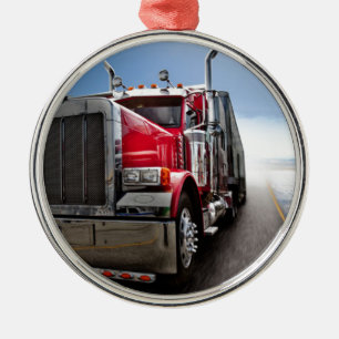 All American Trucker Metal Ornament