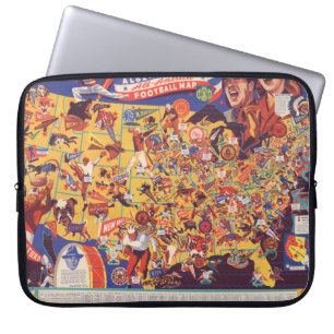 All-American Vintage Football Map Laptop Sleeve