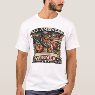 All American Wiener Dog Patriotic Fourth of July T-Shirt