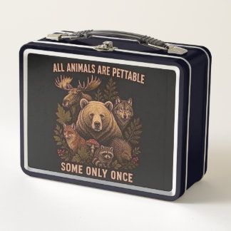 all animals are pettable metal lunch box