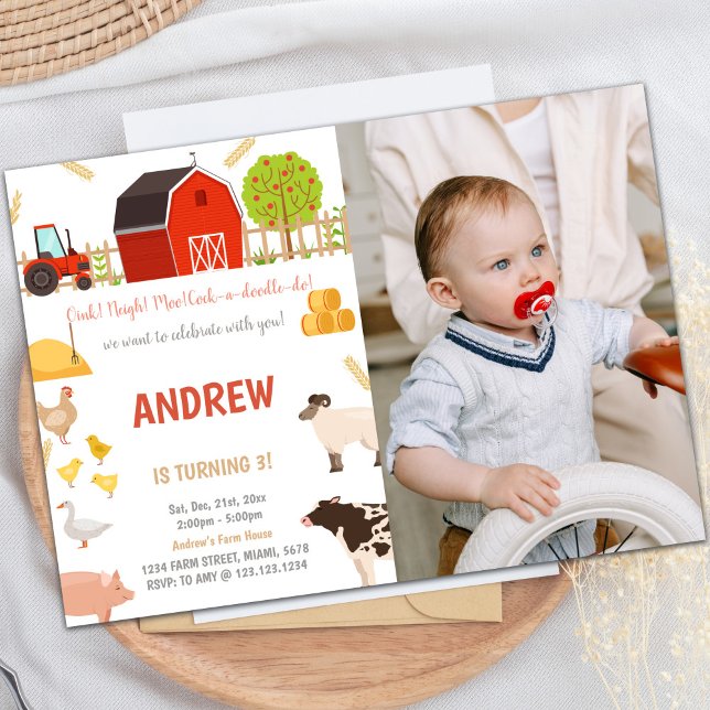 All Animals Farm Animals Birthday Invitations Phot (All Animals Farm Animals Birthday Invitations Phot)