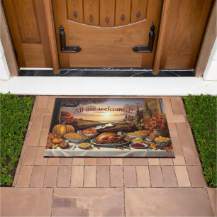 All Are Welcomed Thanksgiving Door Mat