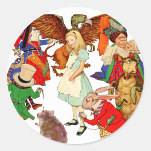 All Around Alice in Wonderland Classic Round Sticker