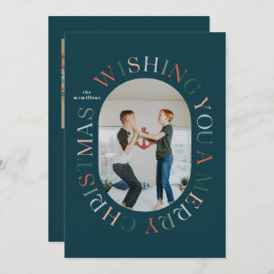 All Around Merry Christmas Colourful Photo Card