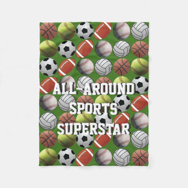 All Around Sports Superstar Fleece Blanket (Front)