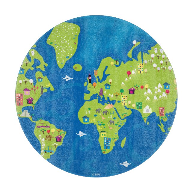 All Around the World Cutting Board (Front)