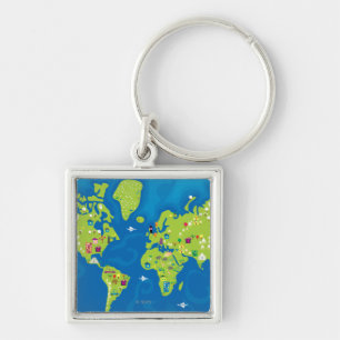 All Around the World Keychain