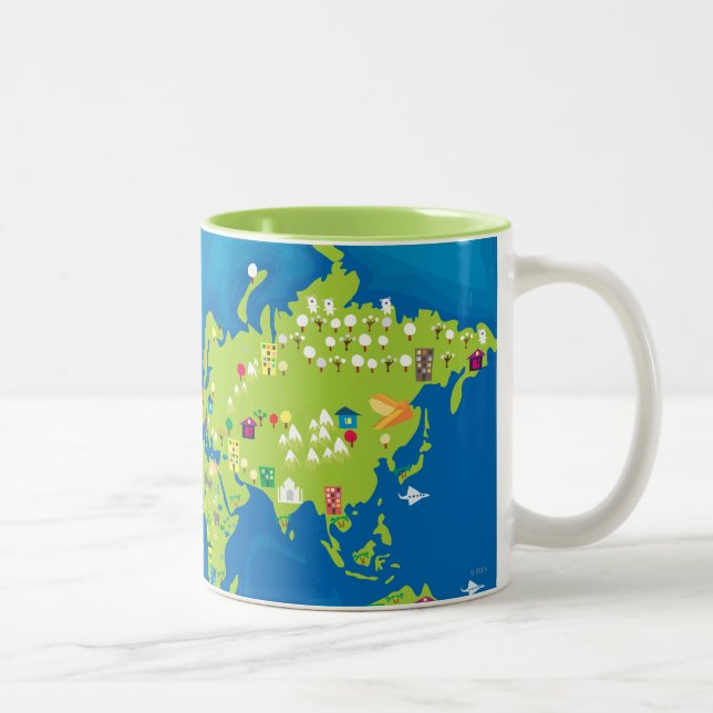 All Around the World Two-Tone Coffee Mug (Right)